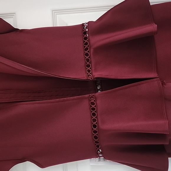 Burgundy Women's Dress with sheer waist design Size 8  NWT - Picture 5 of 7